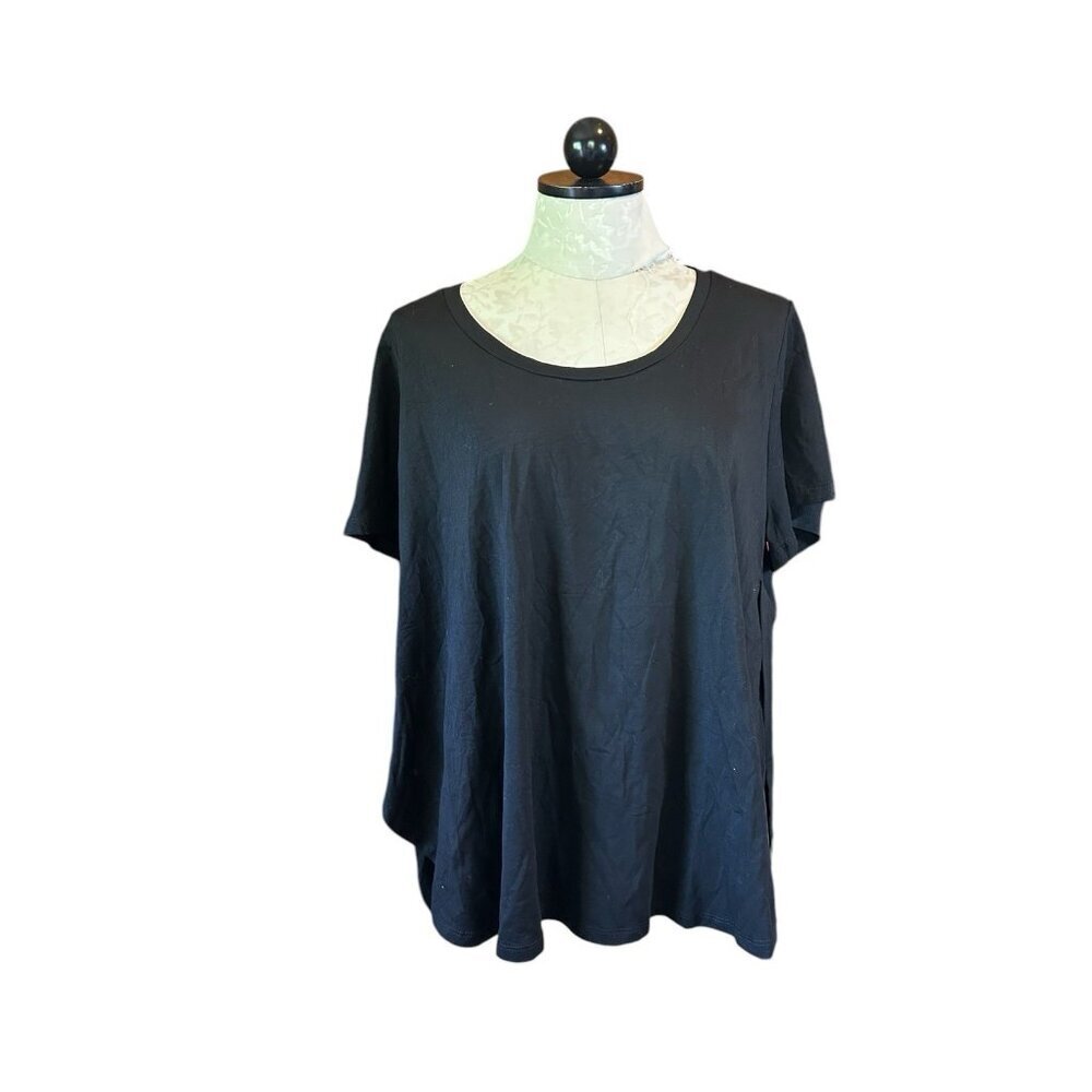 Eloquii Women's Plus Size Short Sleeve Casual T Shirt Top Crewneck 18/20 Black